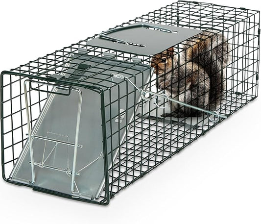 Humane Way Sentinel 24 Inch Live Animal Trap - No Assembly Required - Safe Small Traps for All Animals - Cat, Squirrel, Rabbit, Rodent - 24" L x 7.5" W x 7.5" H