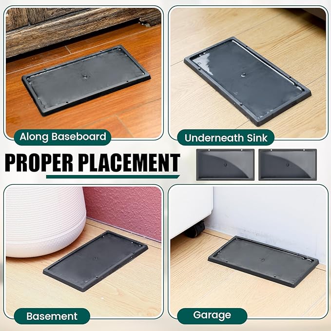 Qualirey 16 Pcs Cold Weather Glue Traps Freeze Resistant Sticky Mouse Traps Heavy Duty Safe Pest Control Adhesive Tray Pre Baited Easy to Use Glue Boards for Winter Mice Rat Spider Indoor Home Garage