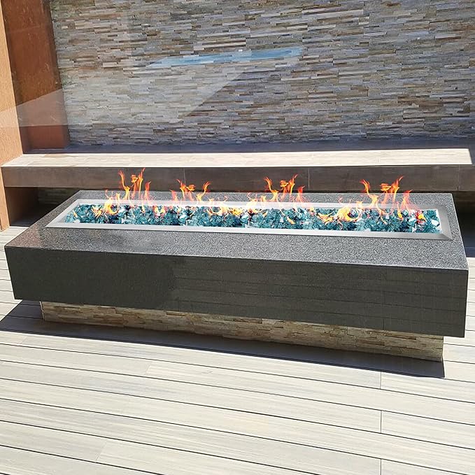 Stanbroil 48 by 6-Inch Drop-in Linear Trough Fire Pit Burner, 304 Stainless Steel Gas Fire Pit for Outside, BTU 91,000 Max