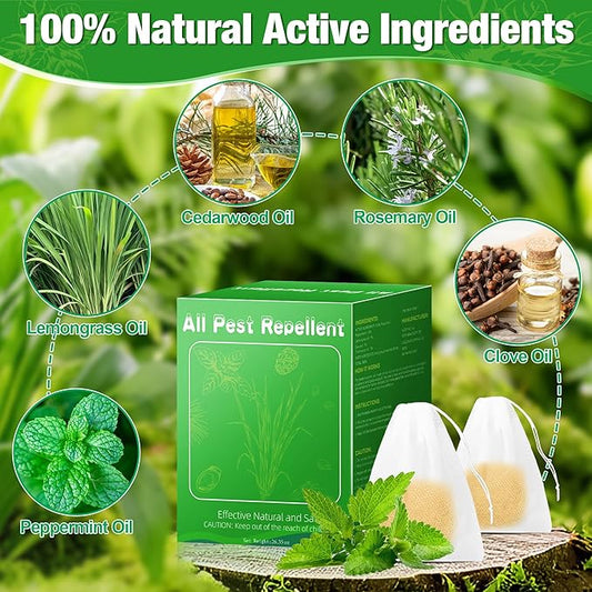 24Pack Mouse Rodent Repellent & Pest Defense - Natural Peppermint Oil Deterrent Rodent Repellent for Indoor/Outdoor Use - Repel Mice and Rat Safe Around Kids & Pets