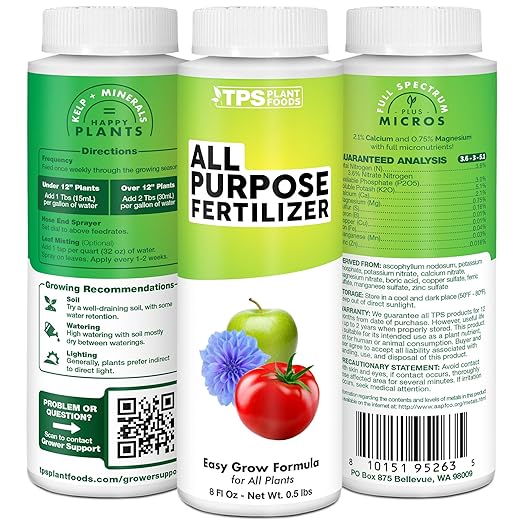 All Purpose Fertilizer, Complete Liquid All Purpose Plant Food, 8 oz (250mL)