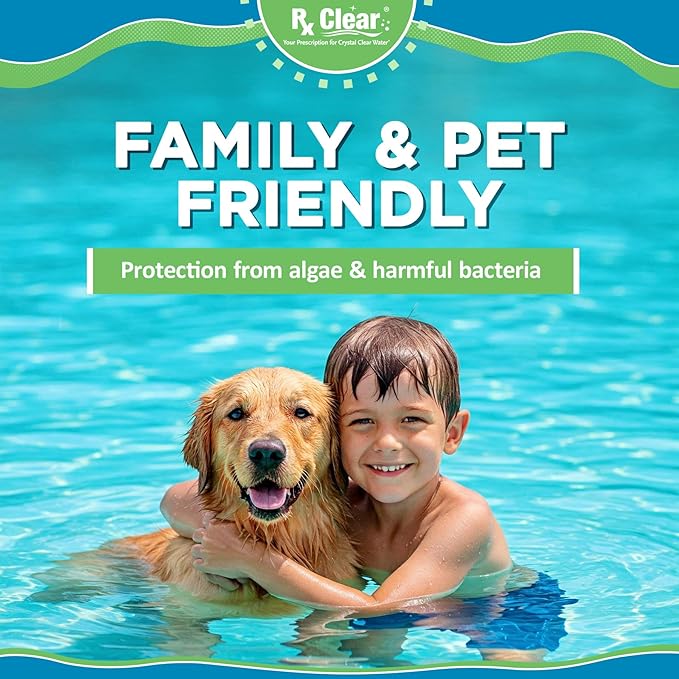Rx Clear 100 lbs Granular Pool Chlorine | Use As Bactericide, Algaecide, & Disinfectant in Swimming Pools, Hot Tubs, & Spas | Stabilized, Fast Dissolving & UV Protected (2 x 50 Pound Buckets)
