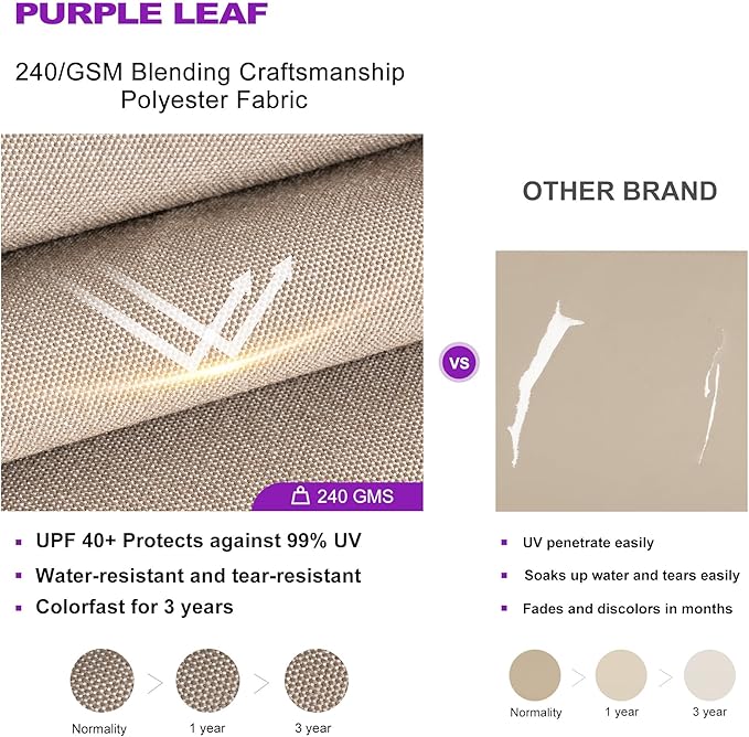 PURPLE LEAF 9' X 12' Double Top Cantilever Patio Umbrella Deluxe Large Outdoor Umbrella Rectangle Offset Umbrella with Fade Resistance for Garden Deck Pool Patio, Ash Mocha