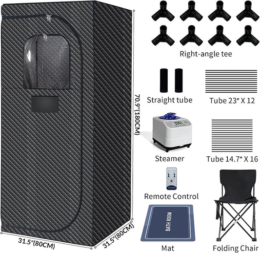 Sauna Box for Relaxation,Portable Steam Sauna for Body Relaxation,Portable Personal SPA Steam Tent with 3L /1500W Steamer, 9 Levels Temp Control,Indoor,Outdoor