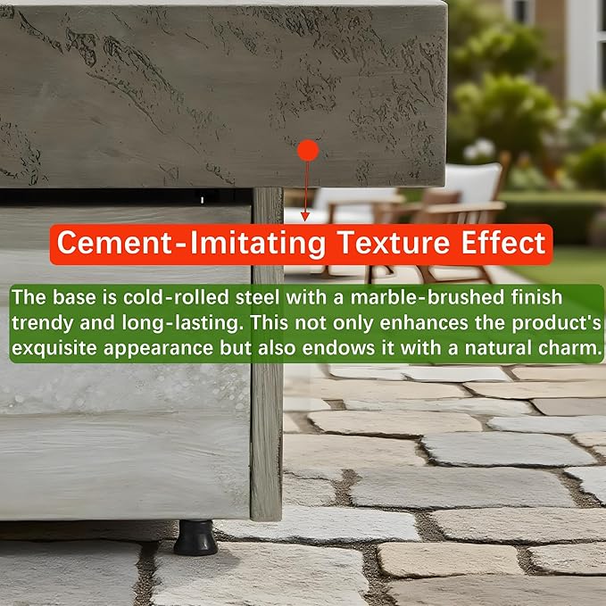48"×24" Tabletop Propane Fire Pits,50000BTU Outdoor Firepit Table Suitable for Outdoor, Patio, Balcony,Three Height Adjust
