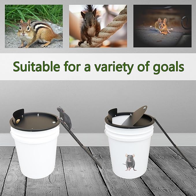 Bucket Lid Mouse Trap Metal 5 Gallon Bucket lid,Strong Metal Material That Cannot be Bitten, auto Reset, Repeat Catch, Indoor Outdoor, (1pack)