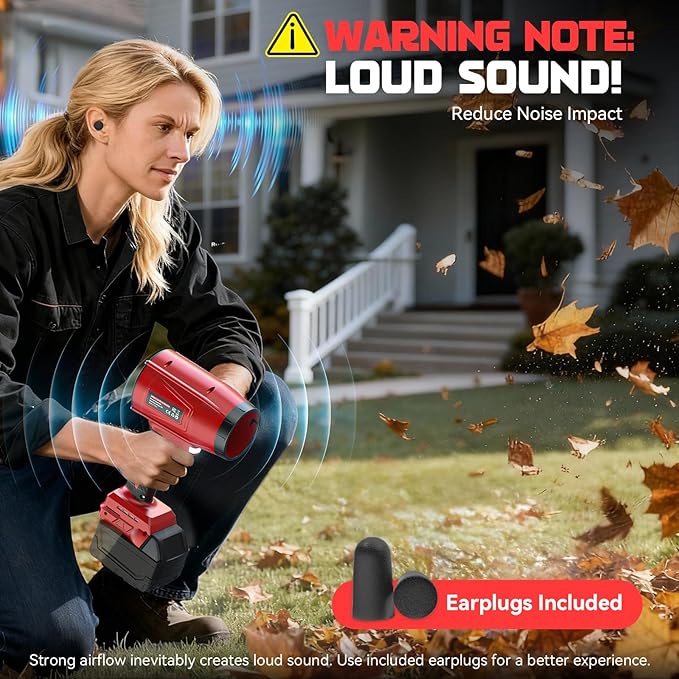 DIYtoolifz 800,000RPM Cordless Leaf Blower Compatible with Milwaukee (Tool Only), Brushless Motor, Adjustable Speed, Lightweight Portable Electric Blower for Car, Patio, Garden (Without Battery)