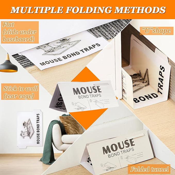 Qualirey 150 Pack Traps for Mouses Rats Rodents Snake Bugs Mice Sticky Traps Pads Indoor Bulk Non-Toxic Adhesive Glue Boards