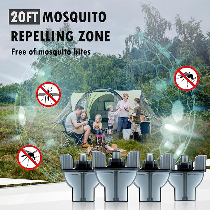 Mosquito Repellent for Home, 4 Pack Ideal for Bedroom Kitchen and Garden Use, Advanced Cartridges Compatible with E-Series Refills 4Pcs Provide 20 Foot Protection Zone Outdoor