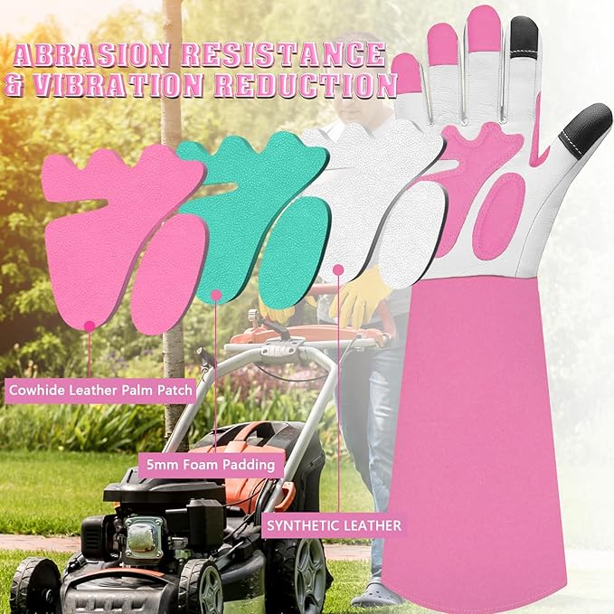 Long-Gardening-Gloves for Women/Men - Thorn Proof Rose Pruning Gloves Heavy Duty Gauntlet, Best Garden Gifts for Gardener-M