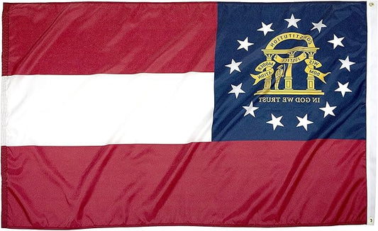 FlagSource Georgia Nylon State Flag, Made in the USA, 3x5'
