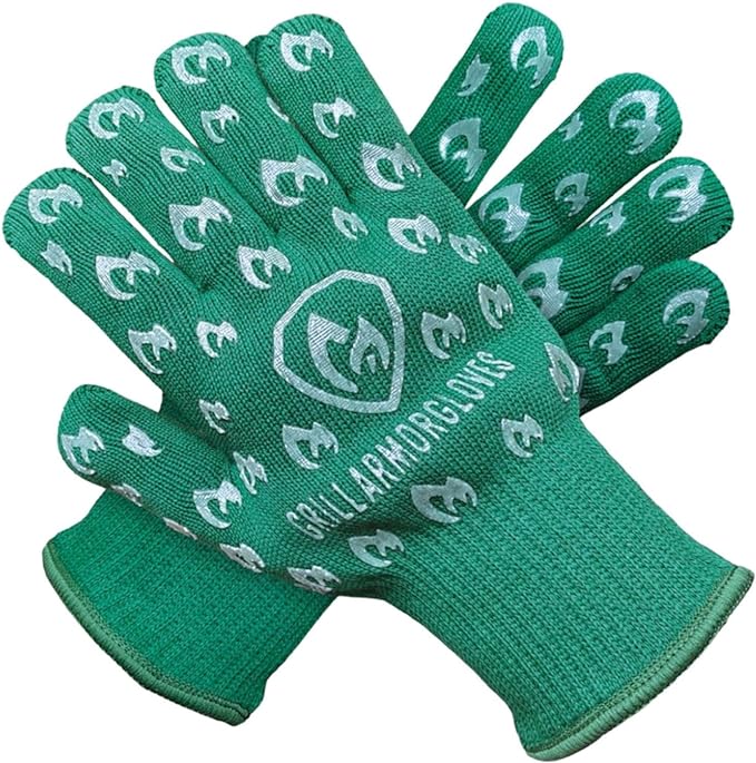 Grill Armor Oven Gloves – 932°F Heat, Fire & Cut Resistant Mitts for BBQ, Grill, Cooking, Grilling, Baking, Smoker & Fire Pit