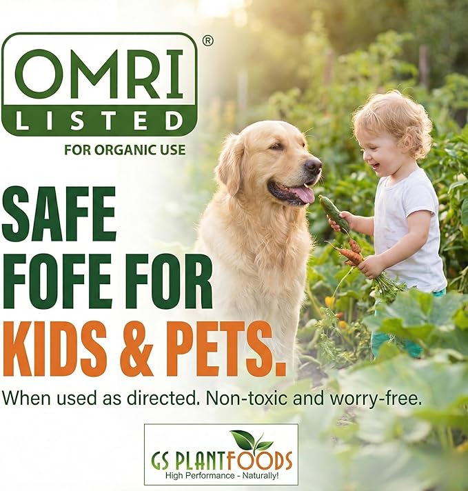 GS Plant Foods Liquid Kelp Fertilizer – Suitable for Organic Growing, OMRI Listed Seaweed Concentrate for Lawns, Gardens & Soil - 1 Quart