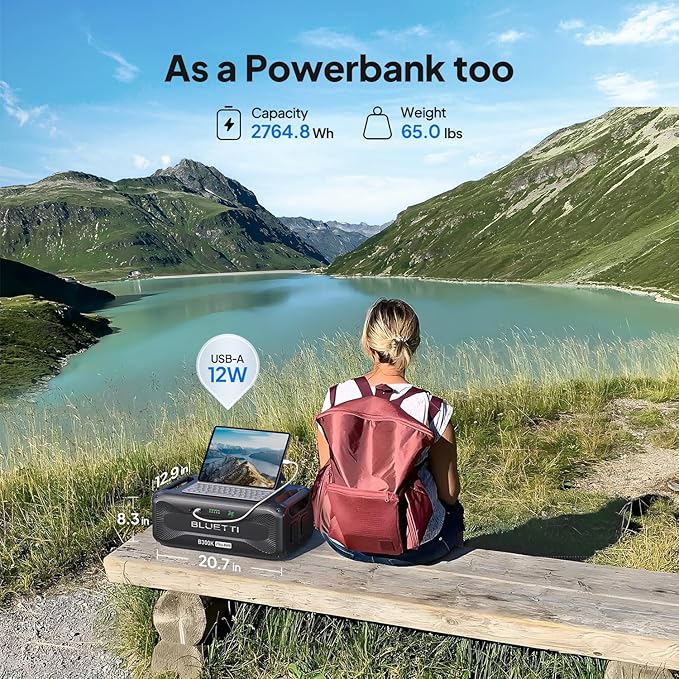 BLUETTI B300K, 2764.8Wh LiFePO4 Battery Pack for Portable Power Station Apex 300 Only, Extra Battery for Home, Emergency, Road Trip