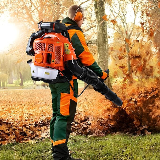 Lefitap 80CC Gas Leaf Blower - 4.3 HP | 900 CFM | 206 MPH High Airflow Heavy Duty Backpack Leaf Blower Gas Powered for Yard Lawn Care, Clears Leaves, Debris & Snow - Ergonomic Harness System