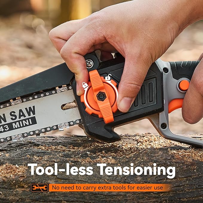 TaskStar 2-in-1 Pole Saw for Tree Trimming, 8 Inch Cordless Mini Chainsaw with Extension Pole, Brushless Motor, with 2 x 4.0 Ah Batteries & Charger, Auto Lubrication, 15 Ft Max Reach