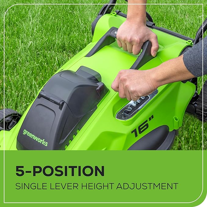 Greenworks 40V 16" Brushless Cordless (Push) Lawn Mower + Blower (350 CFM) + 13" String Trimmer (Bonus Spools), 4.0Ah + 2.0Ah Battery and Charger Included (75+ Compatible Tools)