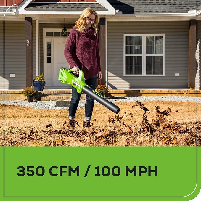 Greenworks 40V Cordless Yard Tool Combo Kit with 2.0Ah Battery & Charger – 13" Auto Feed String Trimmer and 350 CFM Leaf Blower, Includes 3 Bonus Spools