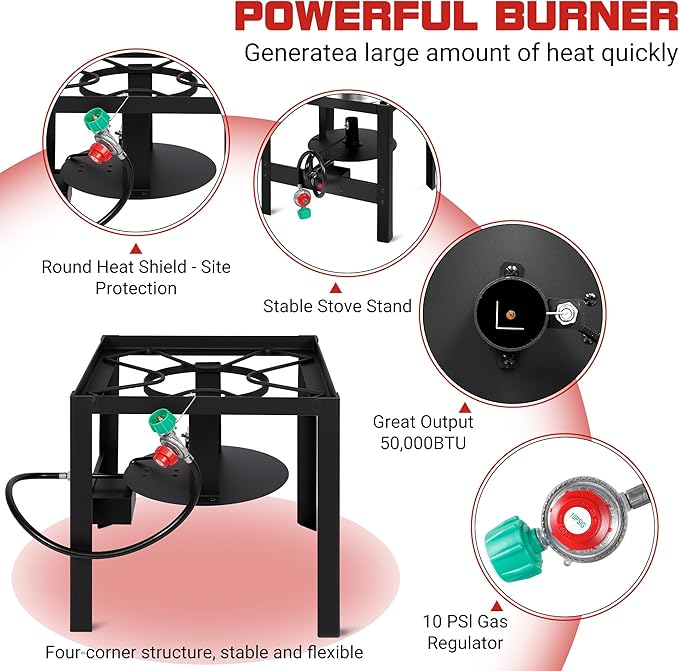 OT1601 Seafood Boil Kit, Featuring a Propane Burner, Propane Regulator, and a 60QT Pot with Basket, Built for Heavy-Duty Outdoor Use for Hotel Catering,Crawfish Boil Party,Community Event