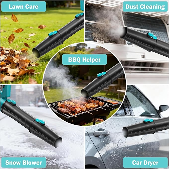 Leaf Blower Cordless 6 Speed Mode, 650CFM 290MPH Cordless Leaf Blowers with 2 X 4.0ah Batteries and Charger, 21V Electric Snow Blower, Gift Lawn Blower for Patio Cleaning, Lawn Care, Blowing Leaves