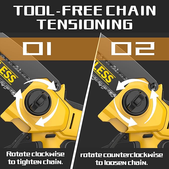 Mini Chainsaw Compatible With Dewalt 20V Battery MAX,8 Inch & 6 Inch Cordless Pruning Chainsaws,1000W Brushless Powered Mini Chain Saw for Tree Trimming (Not Battery)