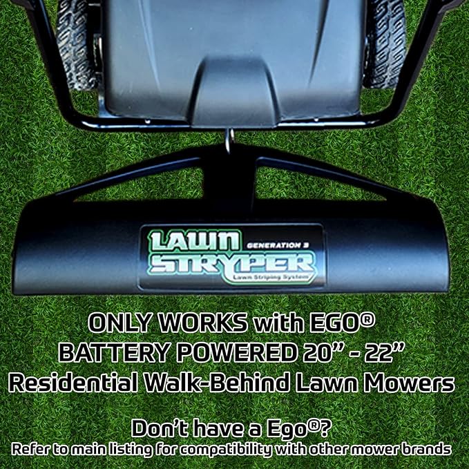 Generation 3 Lawn Striping System/Stripe Your Lawn Like A Ballpark/ONLY Works with EGO Battery Powered 21" Residential Walk-Behind Lawn Mowers (DOES NOT work with EGO 22" Aluminum and Composite Decks)