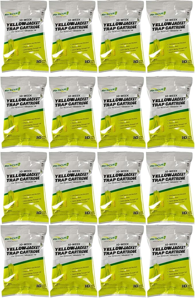 RESCUE! Yellowjacket Attractant Cartridge (10 Week Supply) – for RESCUE! Reusable Yellowjacket Traps - (16 Pack)