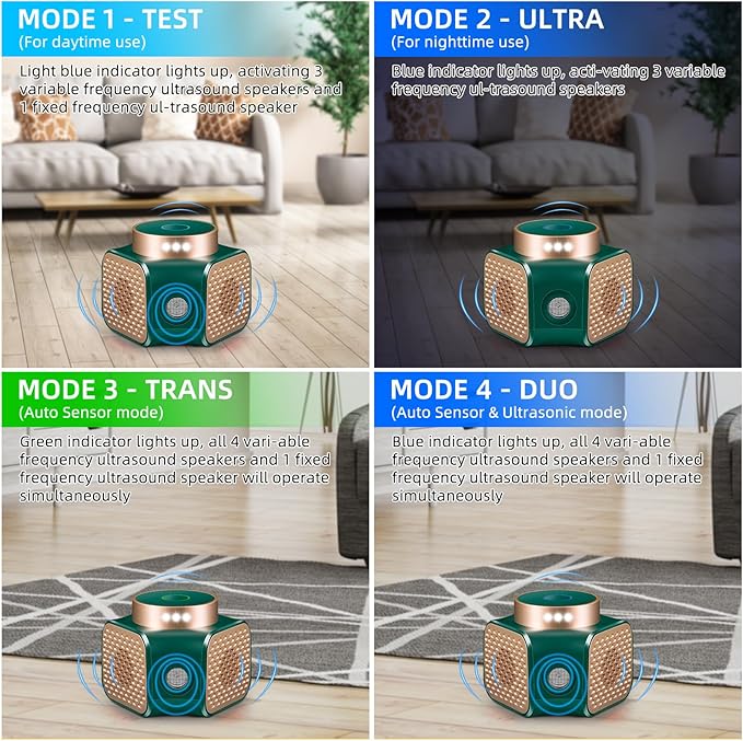 2026 New Mouse Repellent Ultrasonic Plug in Electronic Repellent Devices Control for Rodent Rat Mice Mouse Squirrel Bat 3 IN1 Rodent Repeller Indoor for House Garage Basement Attic