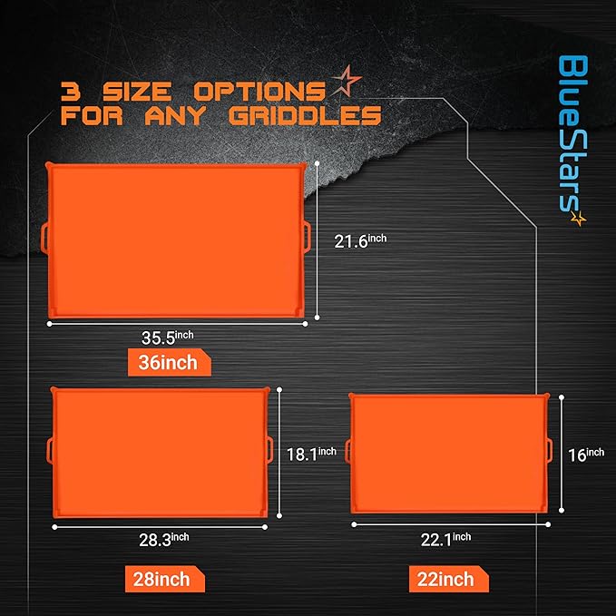 22" Upgraded Silicone Griddle Cover Mat for Blackstone 22" Inch Grill | EasyGrip Feature, Heavy-Duty Food-Grade Protection | Keep Your Grill Clean & Rust-Free All Season