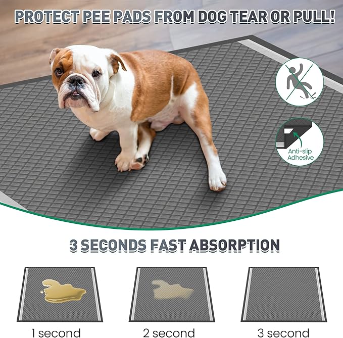Boscute Charcoal Super Absorbency Puppy Pads, Activated Carbon Odor-Control XL 28"x34" Leak-Proof Pet Training Pee Pads, Disposable Potty Pads for Dogs Cats, Rabbits