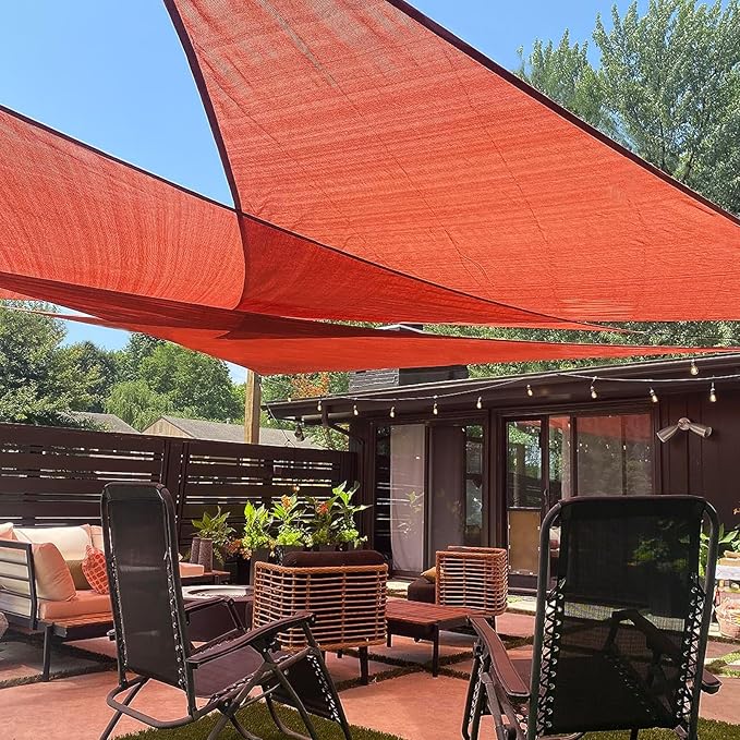 LOVE STORY Custom Size 10'x14'x17.2' Terra Red Sun Shade Sail Right Triangle Sunhsade Fabric Awning Canopy for Patio Backyard Carport Pergola (Customized)