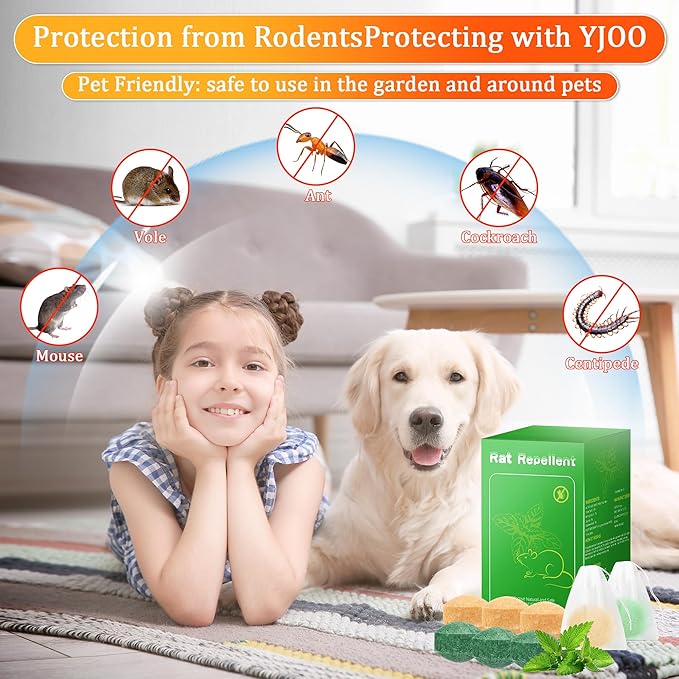 Natural Mouse Repellent Ball, 36 Pack Rodent Repellent Balls Peppermint Oil to Repel Mice and Rats, for Car Engines Home Kitchen Yard Garage Indoor