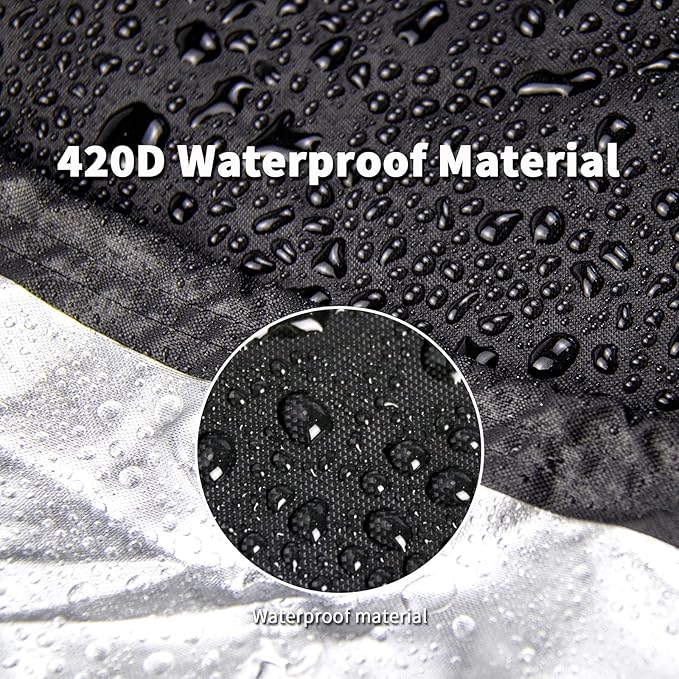 Turkey Fryer Cover for King Kooker, Waterproof Cover for Crawfish Boiler Outdoor Deep Fryer Seafood Boil Pot, Heavy Duty Cover for Seafood Boil Pot and Burner kit-Black