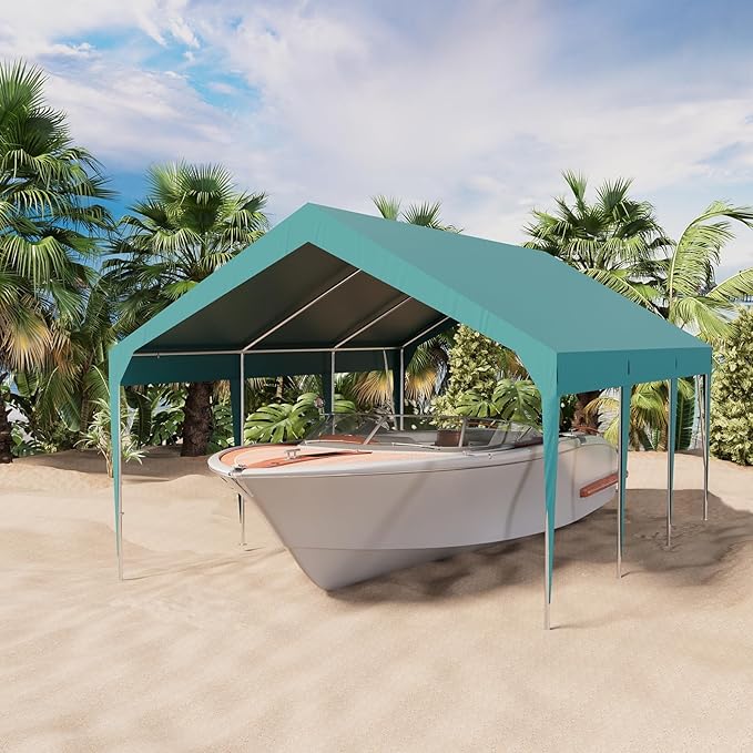 13 X 20FT Heavy Duty Carport, Portable Garage Shelter, Portable Car Tent Garage Waterproof UV-Resistant for Car, Truck