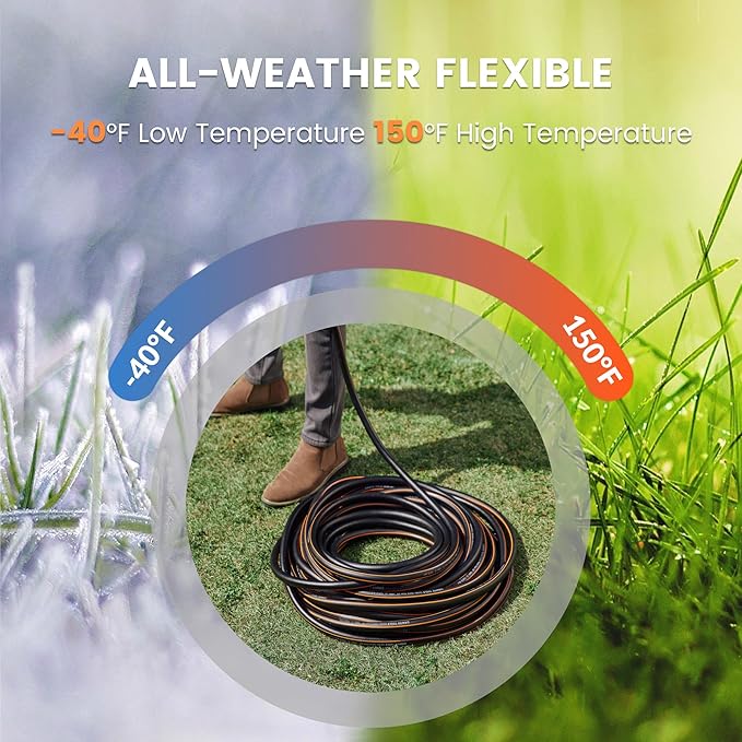 Giraffe Hybrid Leader Hose 5/8" x 15ft, Custom Length, NO Kink, Flexible, Leakproof Water Hose with Male to Female Fittings, 600 Burst PSI