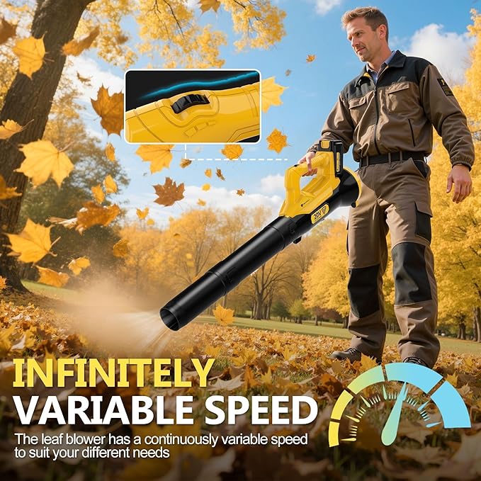 Orientools Leaf Blower Cordless, 20V Powerful Electric Cordless Leaf Blower 2×4.0 Ah Batteries & Charger, Variable Speed Trigger, Portable Lightweight Blowers for Lawn Care, Yard, UL 62133 Certified