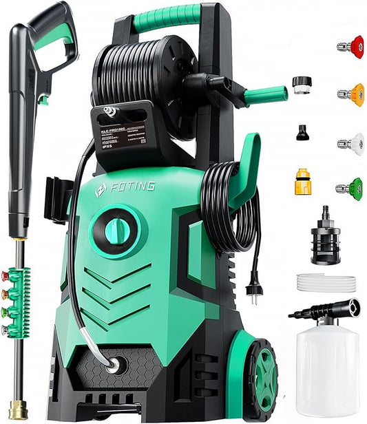 2026New Pressure Washer 4800PSI, 34" Tall, 4 Quick Connect Nozzles,Inlet Hose&Filter&500mlFoam Cannon for Cars/Fences/Driveways/Home Cleaning,Blue