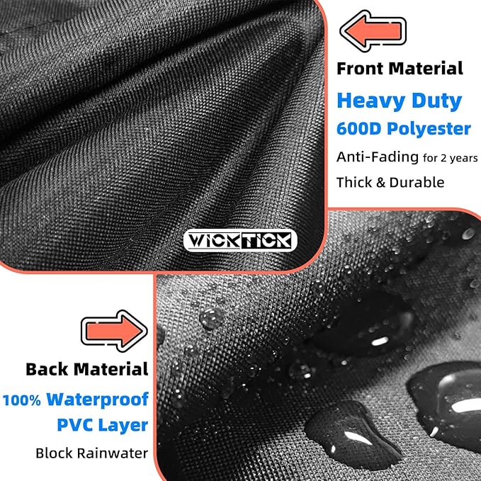 Round Fire Pit Cover 36 x 25 Inch, Waterproof & 600D Heavy Duty Patio Firepit Table Covers, Fits 36, 35, 34, 33, 32, 30 inches Fire Tables / Bowls