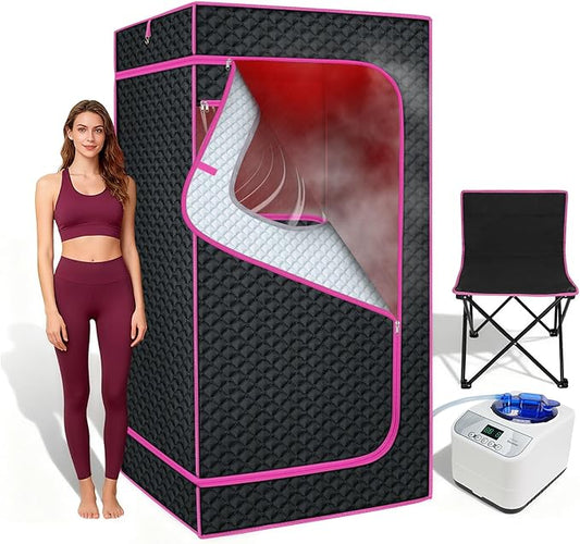 Portable Infrared Sauna Box for Home, Steam Sauna Tent with 1300W 3L Steamer, Full Body Relaxation for Indoor Use