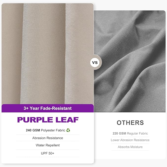 PURPLE LEAF 8' X 8' Tilting Patio Umbrella with Base Outdoor Cantilever Swivel Square Umbrella with Tilt Aluminum Offset Umbrella with 360-degree Rotation for Garden Deck Pool Patio Beige