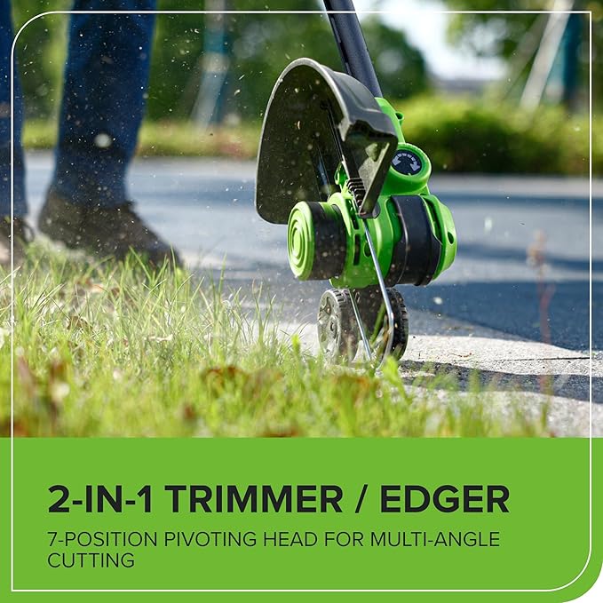 Greenworks 24V 12" Cordless String Trimmer/Edger with 20 Replacement Blades, Battery and Charger Not Included