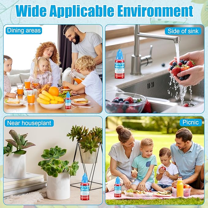 Fruit Fly Trap Refills Liquid Only, 8 Pack for Indoors, Refill Liquid for Gnats Fruit Fly and Mosquito Traps, Fruit Bait Home, Kitchen, Safe Near Pets and Food