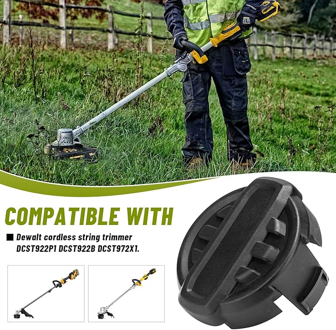 DWO1DT995 Weed Trimmer Head Replacement for Dewalt String Trimmer Head Parts, Dewalt Weed Wacker Head with Weedeater Cap and Spring, Dewalt Weed Trimmer 20V Parts DCST922P1 DCST922B DCST972X1 (2 Pack)