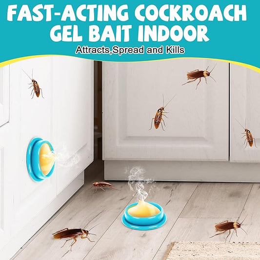 32 Pack Cockroach Gel Bait & Roach Repellent Use for Home, Quick Elimination of Indoor Roach Nests, Easy to Use & No Mess Cockroach Deterrent Indoor for Kitchen Home RV
