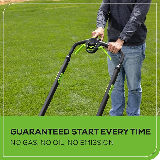 Greenworks 40V 21" Brushless Cordless (Self-Propelled) Lawn Mower (LED Headlight + Aluminum Handles), 5.0Ah Battery and Charger Included (75+ Compatible Tools)