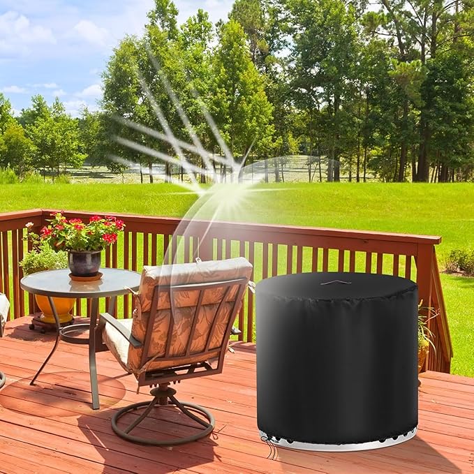 POMER Round Fire Pit Cover for Solo Stove Bonfire 2.0, Heavy Duty Waterproof Outdoor Smokeless Firepit Cover, Small Fire Bowl Outdoor Gas Fire Pit Cover(20" D x 15" H)