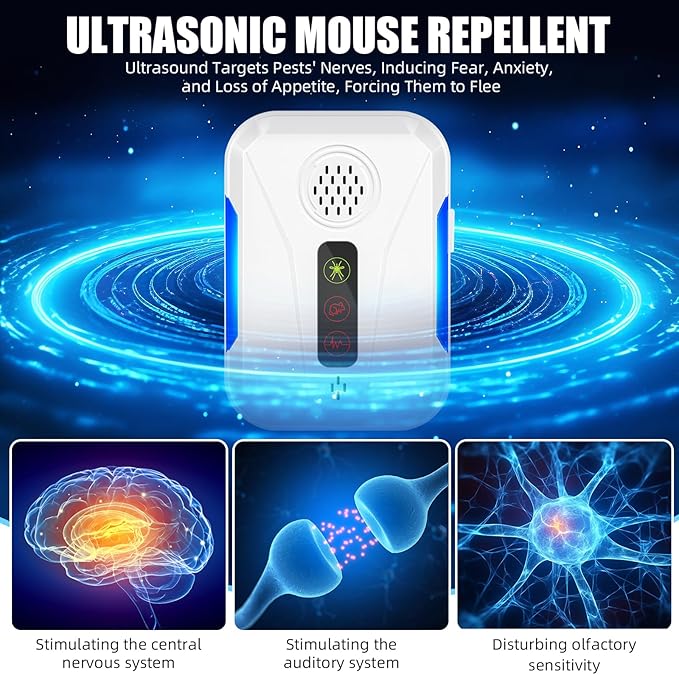 Upgraded Ultrasonic Pest Repeller Indoor & Mouse Deterrent, 6 Packs Insect Repellent Plug in for Roach, Rodent, Bugs, Mice, Mosquito, Spider, Ant, 2 Mode Switching for Home, Office, Warehouse, Garage