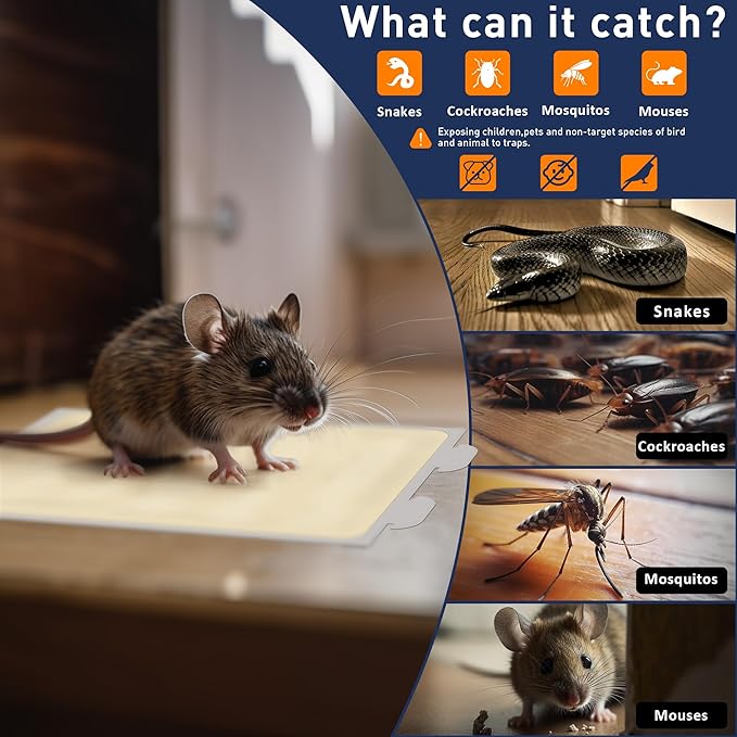 Landisun Traps for Mouses Rat Roach Insect pests Snakes Mosquitos Non-Toxic Adhesive Glue