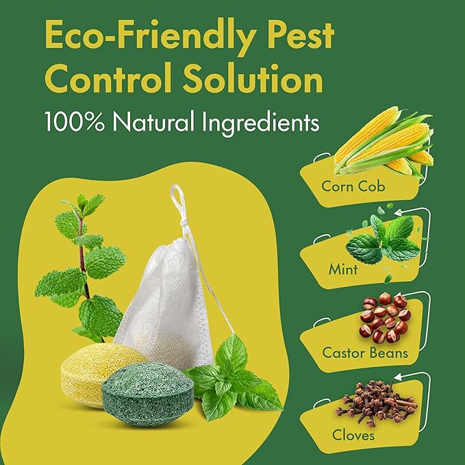 Natural Mouse Repellent Balls – Peppermint Oil Infused Mice & Rat Repellent for Indoor, Outdoor & Car Engines – Safe, Long-Lasting Protection Against Rodents.(10 Pack)