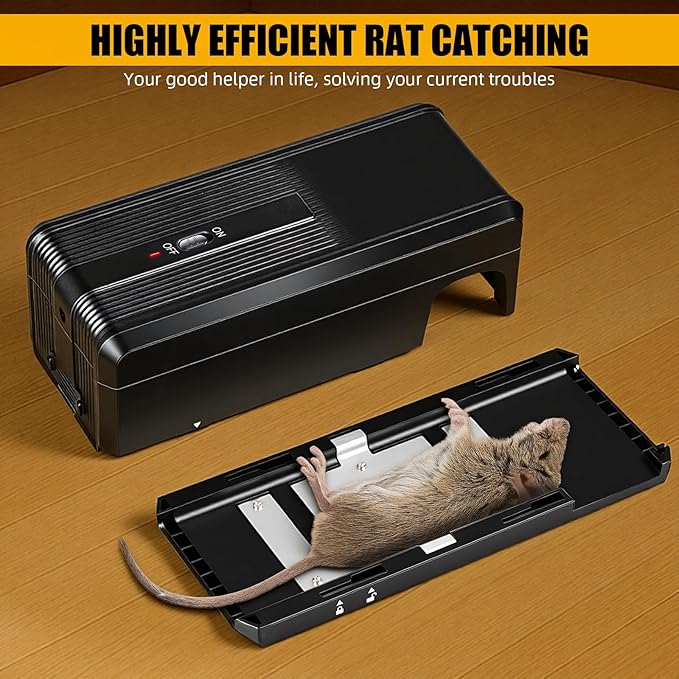 2 Pack 2025 Upgraded Electronic Mouse Trap,Electric Mouse Trap Zapper,Mice Traps for House Indoor Kill, Reusable and No Touch Mice Rat Mouse Control for Indoor Outdoo Use